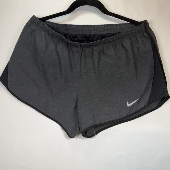 Nike Dri-FIT Women's Athletic Shorts Gray Black Elastic Waist L