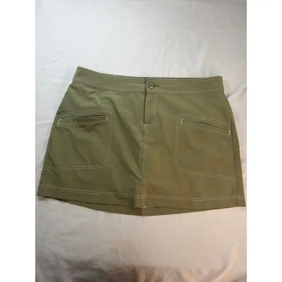 PrAna Lena Skort Women's size 10 Olvie Green Built in Shorts