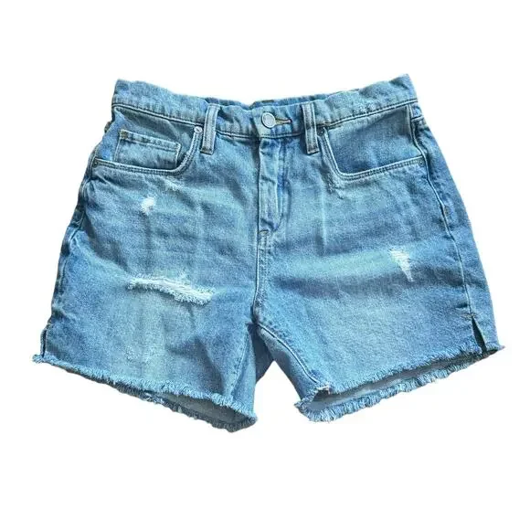 BLANK NYC Bahama Mama Short Denim Jean Shorts Distressed Raw Hem Festival 25