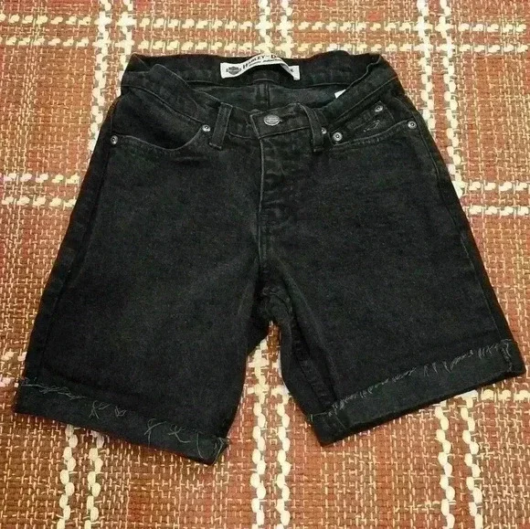 Harley-Davidson Women's Black Denim Short Size 0
