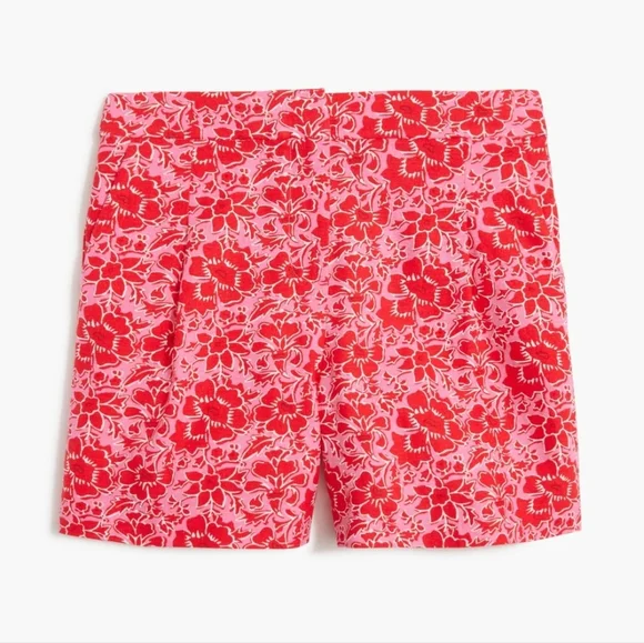 J.crew Printed elastic-back linen-blend pleated short