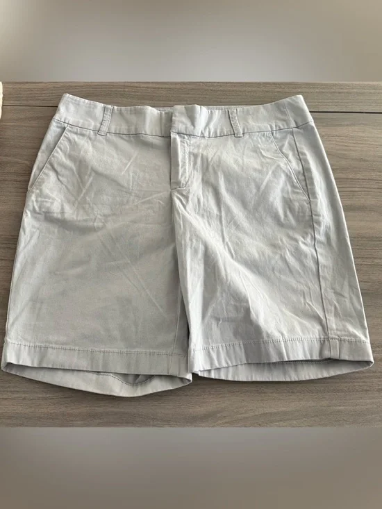 J. Crew Light Gray Women's Flat-Front Cotton Shorts