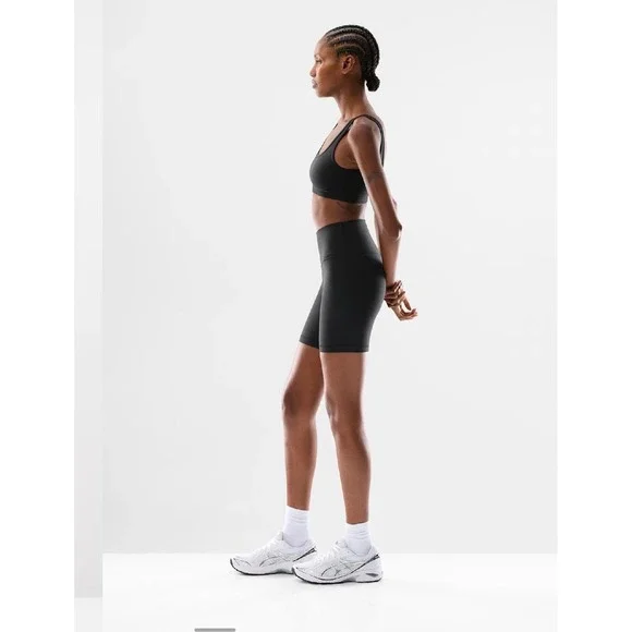 TnAction Black High Waist Bike Shorts Women's‎ Size S Athletic Performance