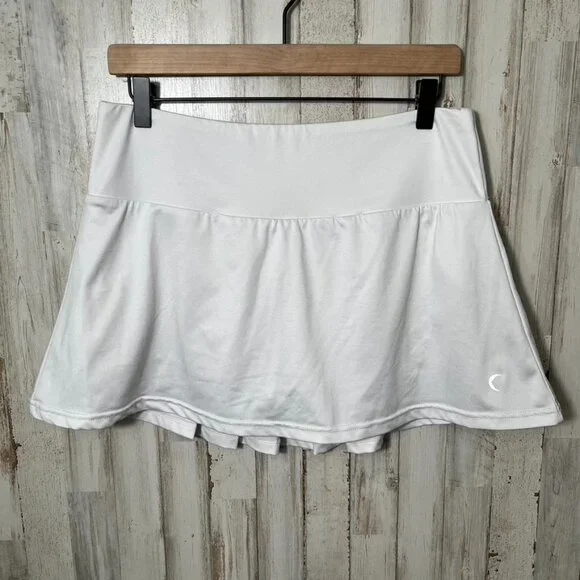 Zyia White‎ Active Tennis Pleated Chill Clubhouse Skort Womens Size Large