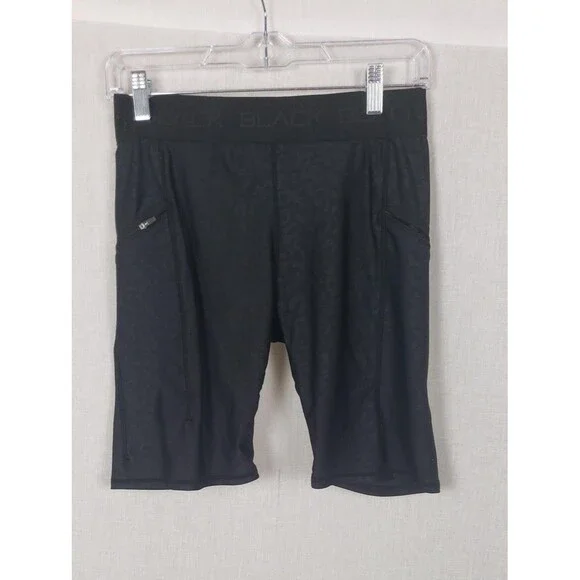 Actively Black Compression‎ Shorts Womens L Black Zip Pockets Performance