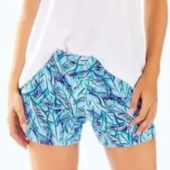Lilly Pulitzer Shorts Makenna Ponte Stretch Shorts Blue Boho Pockets