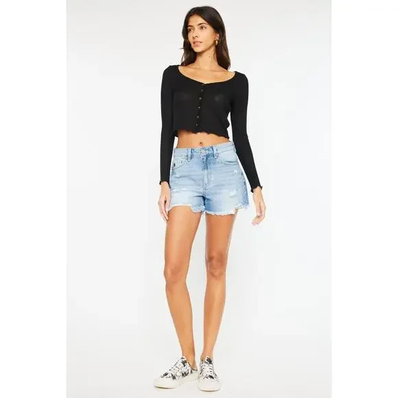 KanCan High Rise Denim Shorts - KC9206M - Size Medium