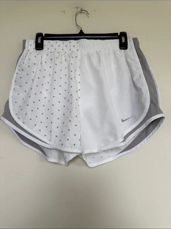 Nike Women’s White & Gray Star-Print Athletic Shorts