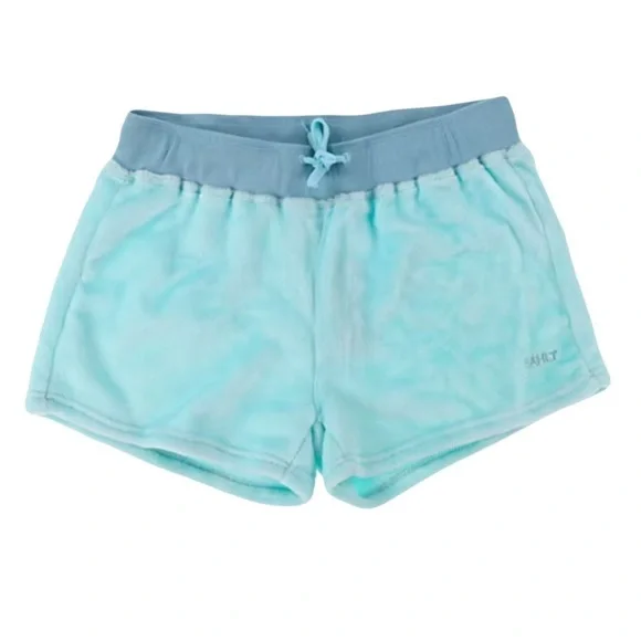 Sahlt Women’s Fuzzy Lounge Shorts Large Like New Teal 3” Inseam