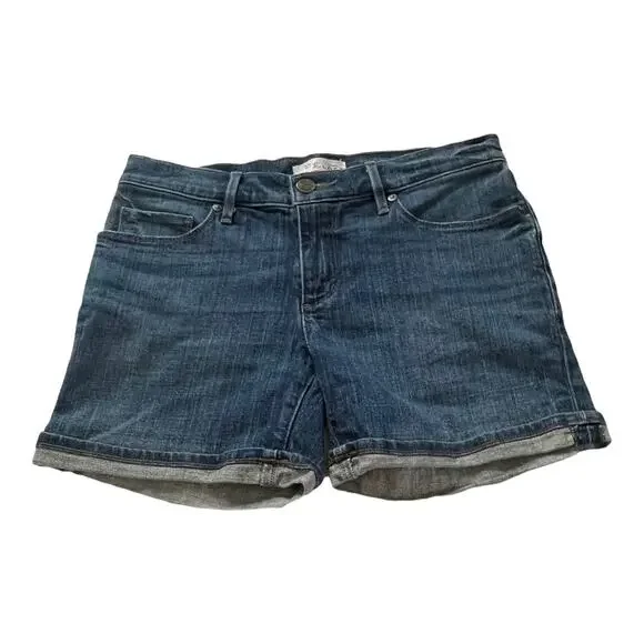 LOFT Womens Denim Jean Shorts Size 2 Relaxed Medium Wash Cuffed Denim Shorts