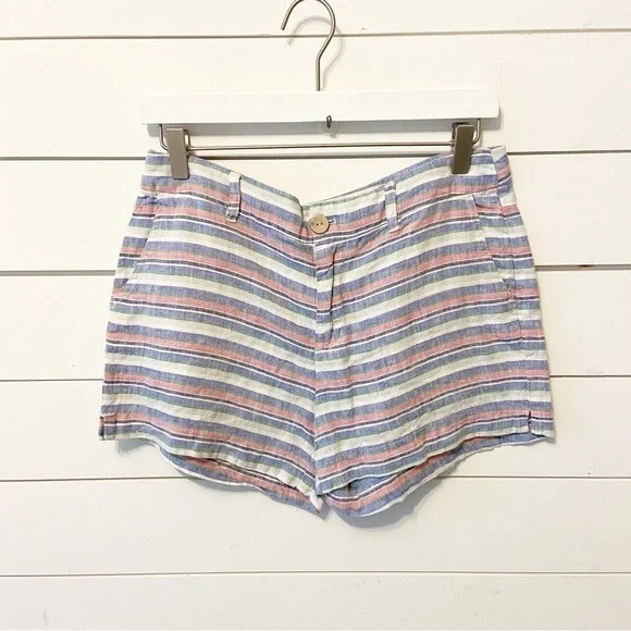 St. Tropez West | 100% Linen Stripped Shirts Size 4
