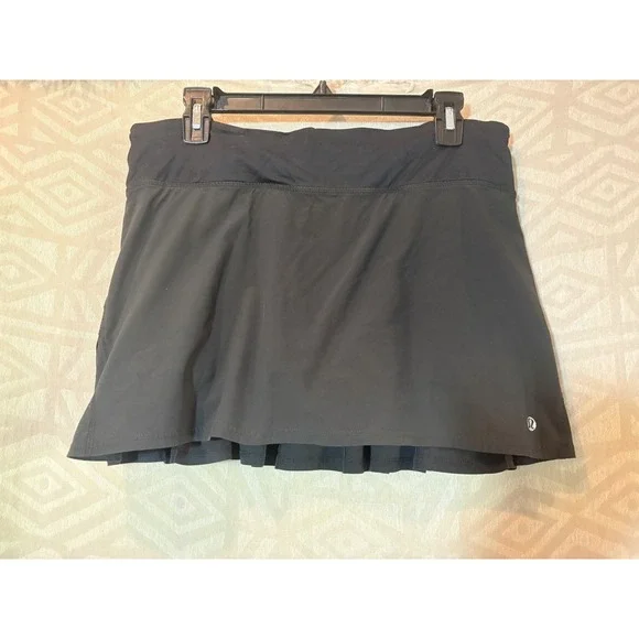 Lululemon Pace Rival Mid-Rise Pleated‎ Black Tennis Golf Athletic Skort