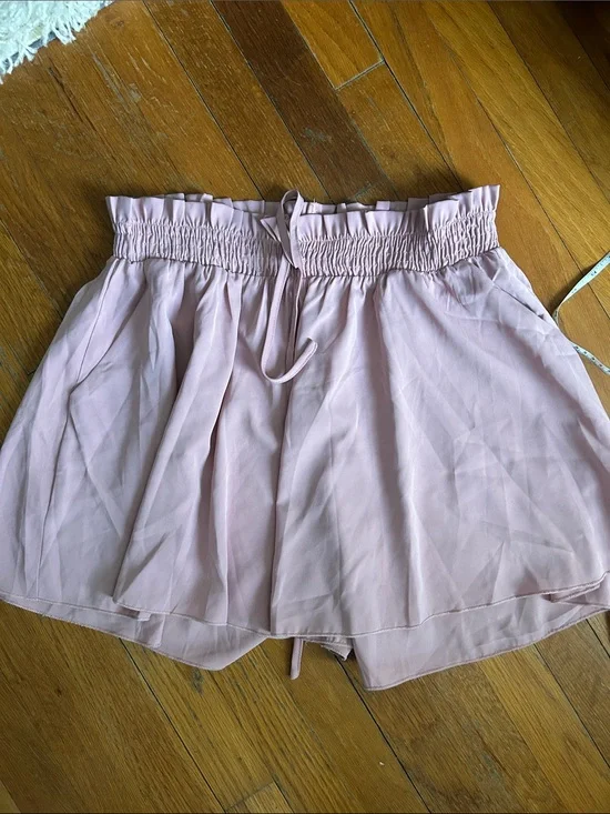 BOGO Women's Smocked Waist Light Pink Shorts with Pockets