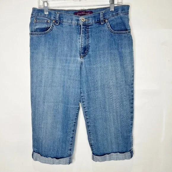 Gloria Vanderbilt Woman’s Shorts 12 Denim Jean High Rise Feminine Bermuda Soft