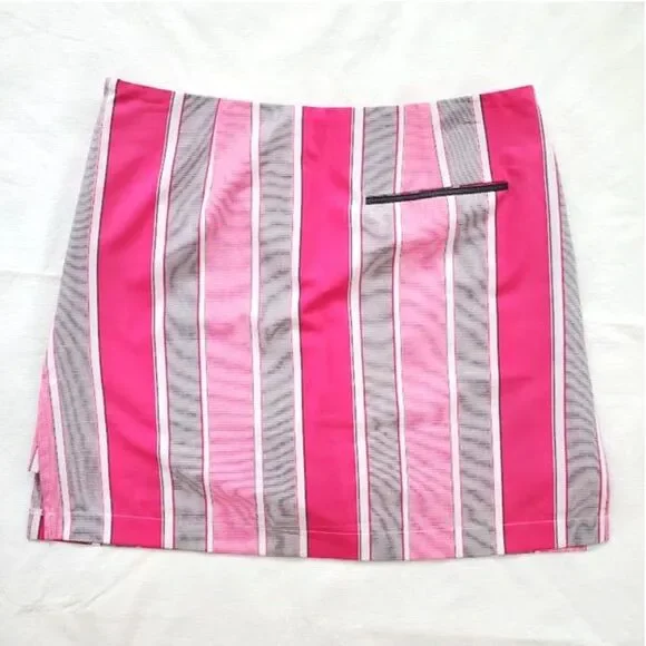 Golftini NWOT Rodeo Drive Striped Golf Skort Womens Size 0 Pink Activewear