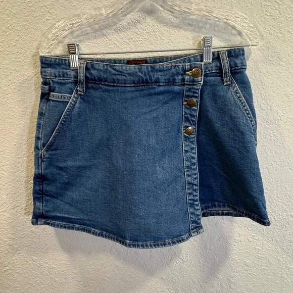 Lee Heritage Wrap Skort Womens 16 Cyclone Blue Denim Jean Stretch Y2K