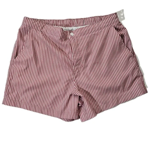 Abercrombie &‎ Fitch Shorts Womens L Pink Striped Skimmer Beach 3 Inseam