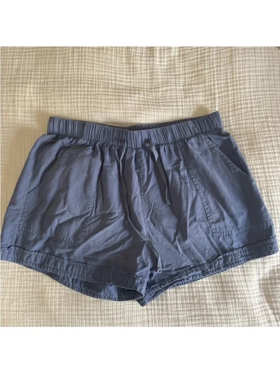 Doublju Women's Slate Blue Cargo Shorts Large
