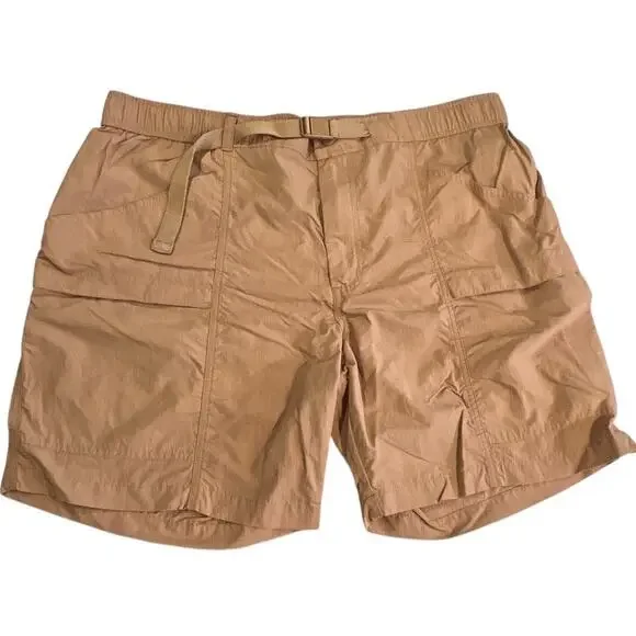 Eddie Bauer Nylon Active Shorts Sz XL Camel Tan Gorpcore Outdoor Hiking Comfort