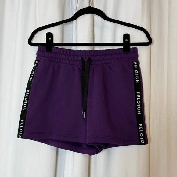 Peloton Uptown Vibe Logo Athletic Shorts Purple NWT Womens Small