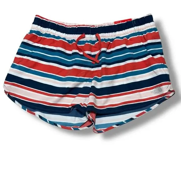 North Face Class V Shorts L Striped Trail Core Swim Hike Outdoor Summer