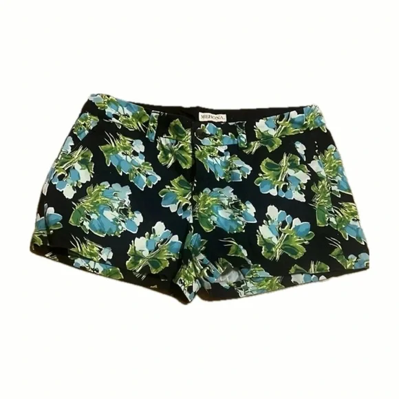 Merona Women's Floral Shorts - Black and Green