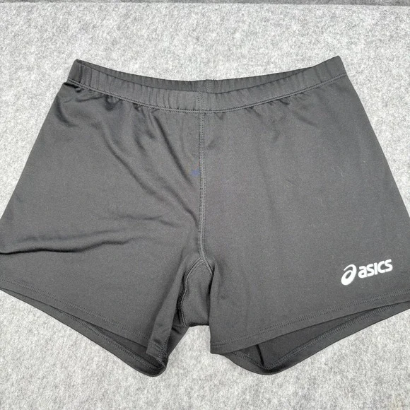 Asics Black Womens Performance Compression Large 4 Inch Spandex Court Shorts