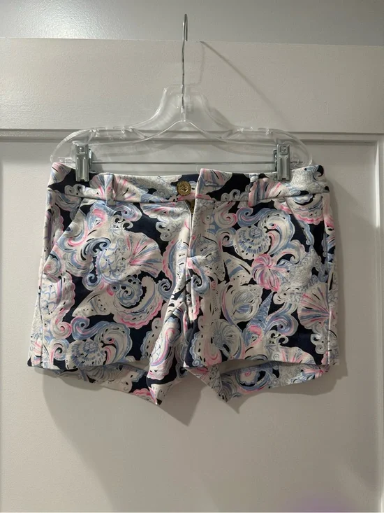 Lily Pulitzer Patterned Navy Floral Women’s Shorts - Pink/White Accents