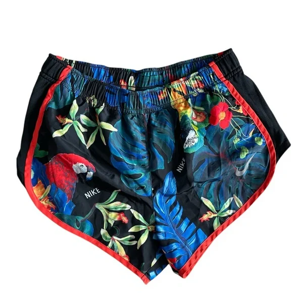 Nike Women's Floral Dri-Fit Running Shorts CJ5542 010 Small