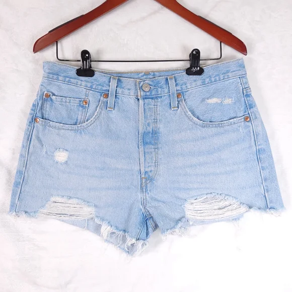 Levi's 501 Distressed Jean Shorts 100% Women 31