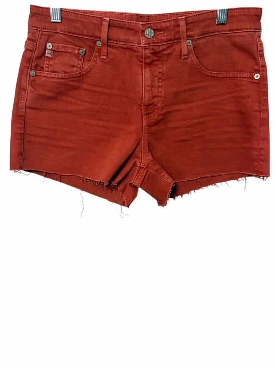 The Bryn Women’s High-Rise Rust Red Denim Shorts