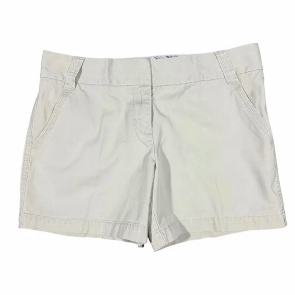 J.Crew Womens Classic Twill Chino Shorts City Fit Khaki Beige Size 6 Cotton