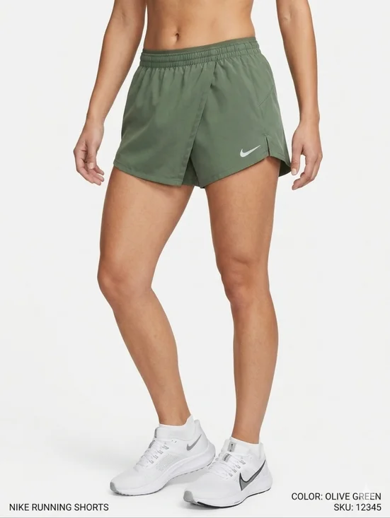 Nike Olive Green Women's Athletic Running Shorts