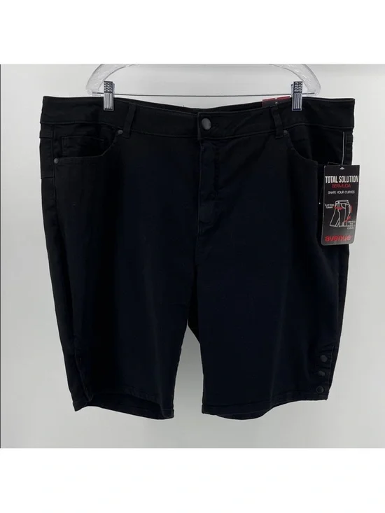 Avenue Denim Black Bermuda Shorts, Stretch Knit, NWT, Women's 26