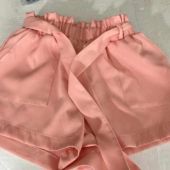 Dizzy Lizzy Shorts Women Size S High Paper Bag Waist Long Tie