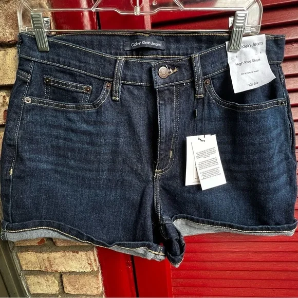 Calvin klein high rise denim Jean shorts new with tags size 10/30