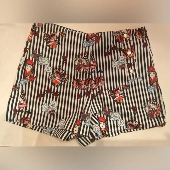 Zara Trafaluc‎ Collection Blue and White Shorts Size Medium