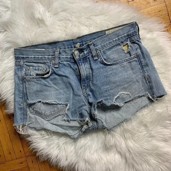 Rag‎ & Bone Distressed Denim Shorts