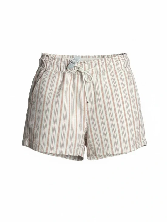LOFT Pink & White Striped Drawstring Shorts NWT Size Medium