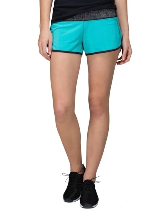 lululemon athletica Teal Athletic Shorts with Black Trim