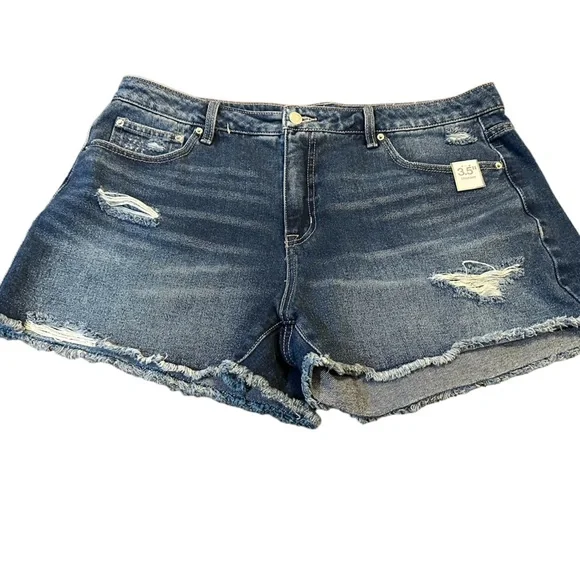 Women’s Time & Tru Denim Cutoff shorts hi rise 16 distressed NWT‎