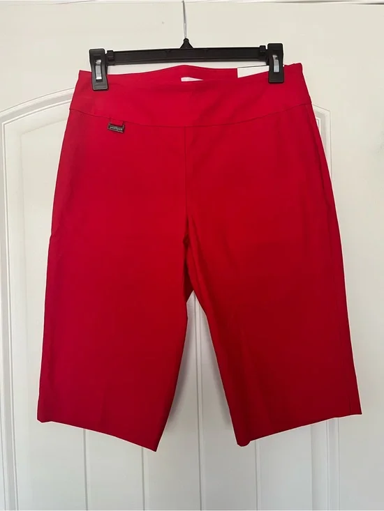 Peck & Peck Bright Red Stretch Bermuda Shorts Size 4