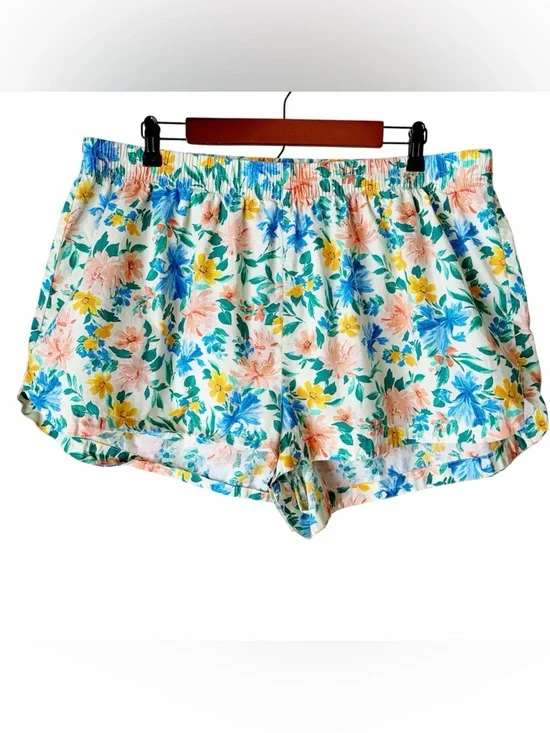 Old Navy | Pull-on Elastic Waist Short Shorts Colorful Floral Summer Casual XL