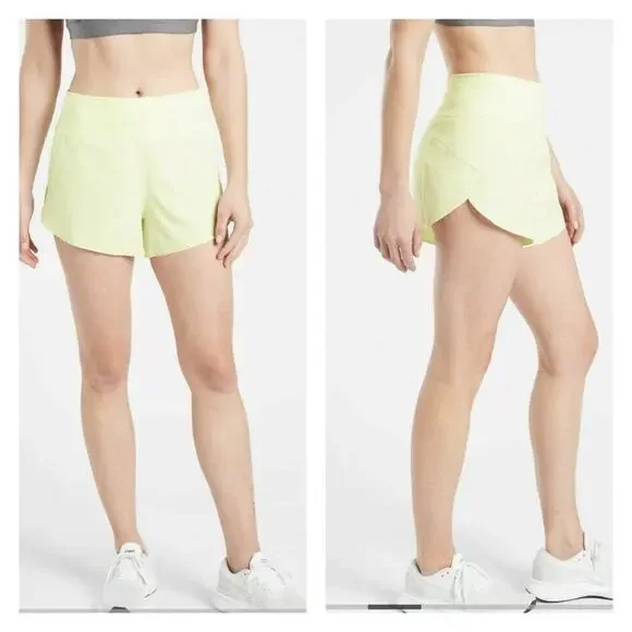 NWT Athleta‎ Run With It 3.5” Inseam Running Shorts 1X Yellow