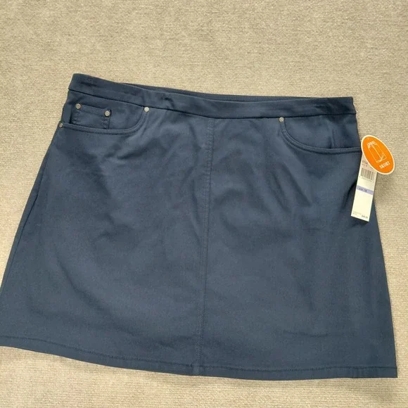 Hearts Of Palm Navy Blue Womens Skort Size 18 NEW Skirt Built In Shorts Pockets