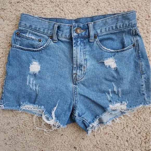 BDG Urban Outfitters High Rise Distressed Denim Cutoff Shorts Blue size‎ 27