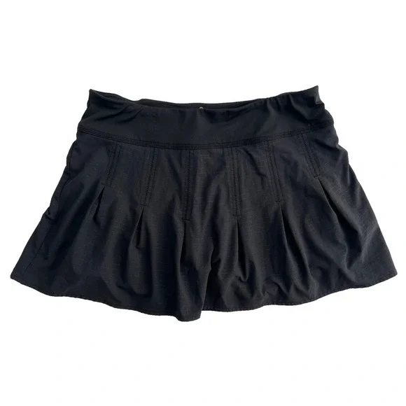 Athleta Skort Black Womens XS Pleated Pickleball Tennis Golf Skirt Pocket Active