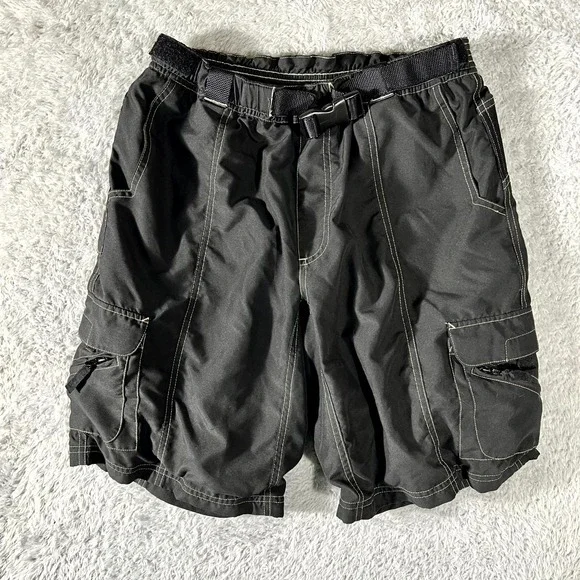 HOSS Technical Gear Cycling Shorts Men Medium Black Padded Chamois Liner Pockets