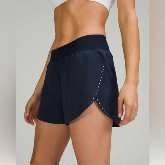 Lululemon Athletica Find Your Pace High Rise Blue Shorts Womens 3