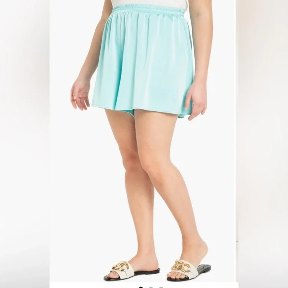 Eloquii Swing Flowy Shorts Womens Plus‎ Size 18/20 Flowy Greenish-Blue